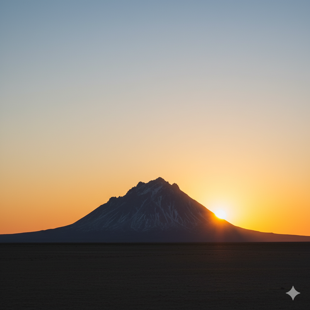 Mountain with sunrise image